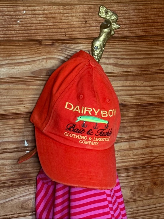 NWT Dairy Boy Bait & Tackle Baseball Hat in Orange main image 7